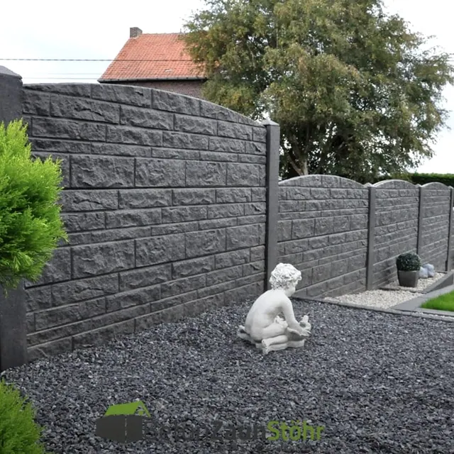 Betonzaun Line · Bogen — montiert