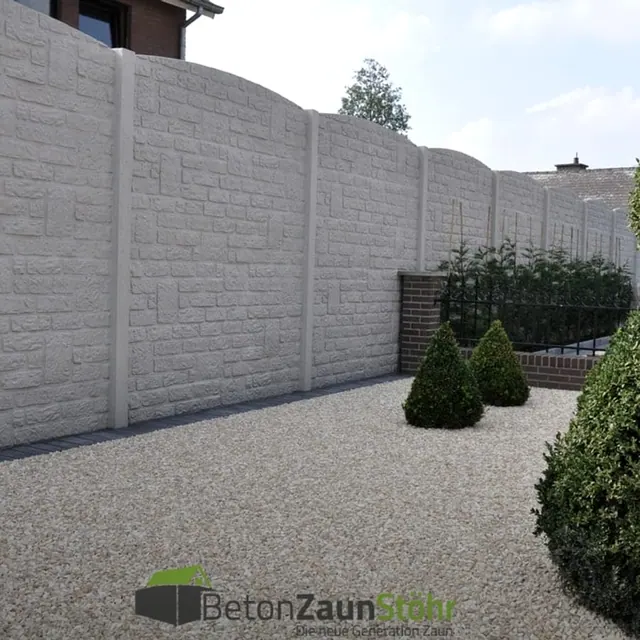 Betonzaun Rom · Bogen — montiert