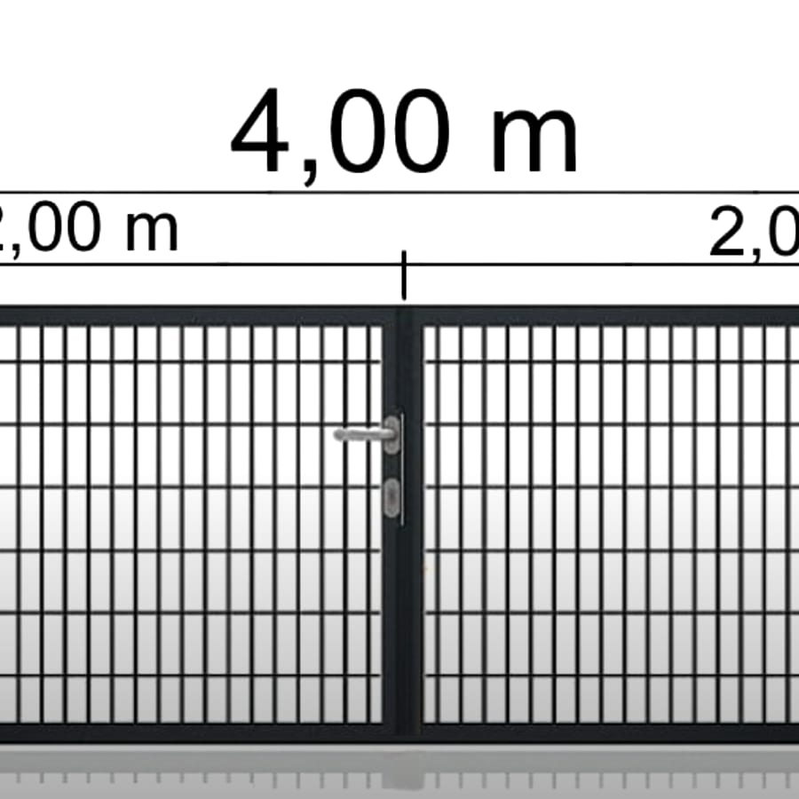 Zweiflügeliges Premium-Tor mit Vollrahmen 8/6/8 mm — montiert